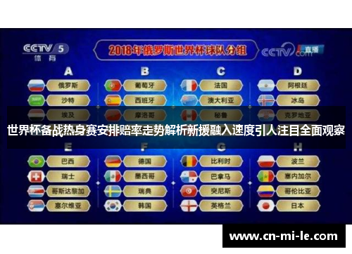 世界杯备战热身赛安排赔率走势解析新援融入速度引人注目全面观察